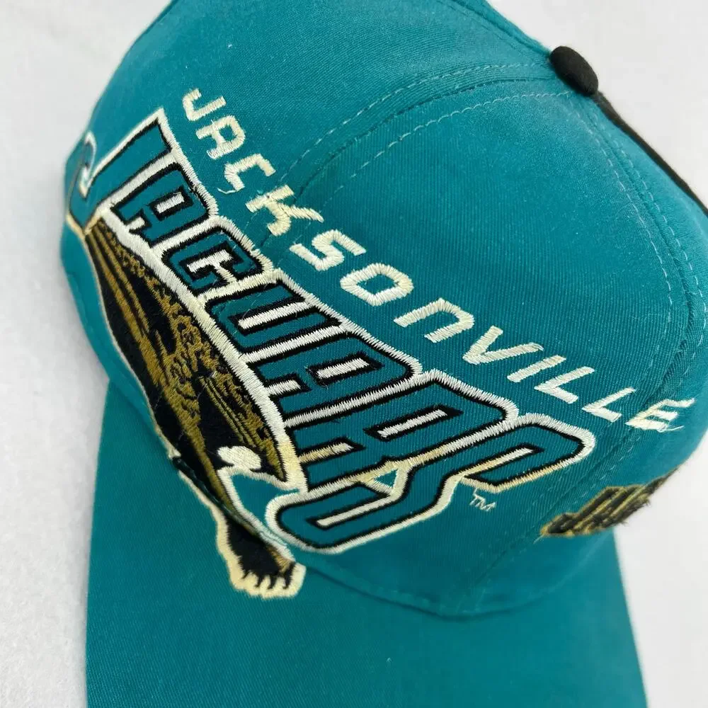 90s Jacksonville Jaguars Banned Logo Eastport Tri Panel Wrap Around SnapBack hat